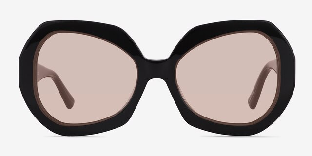 Farrah Black AcetateSunglass Frames from EyeBuyDirect, Front View