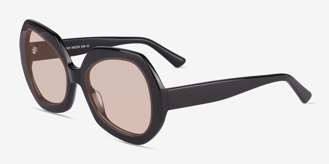 Farrah Black AcetateSunglass Frames from EyeBuyDirect, Angle View