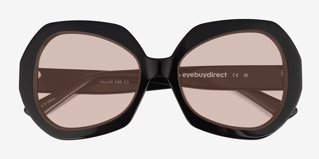 Farrah Black AcetateSunglass Frames from EyeBuyDirect, Closed View