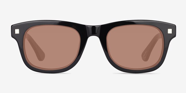 Starboard Solid Black AcetateSunglass Frames from EyeBuyDirect, Front View