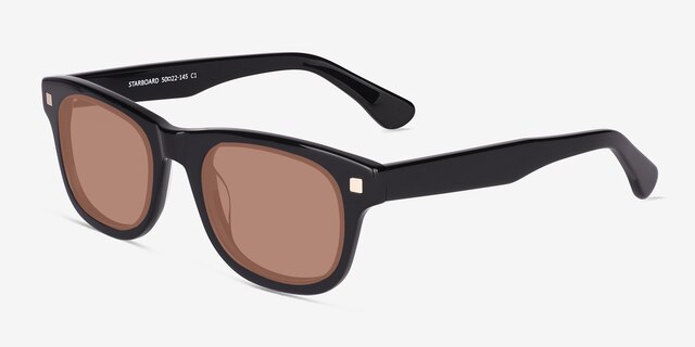 Starboard Solid Black AcetateSunglass Frames from EyeBuyDirect, Angle View