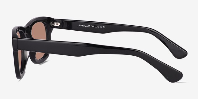 Starboard Solid Black AcetateSunglass Frames from EyeBuyDirect, Side View