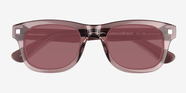 Starboard Light Brown AcetateSunglass Frames from EyeBuyDirect, Closed View