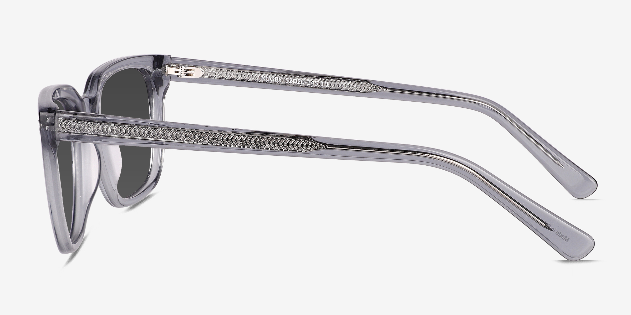 Rugby Round Crystal Blue Gray Frame Prescription Sunglasses