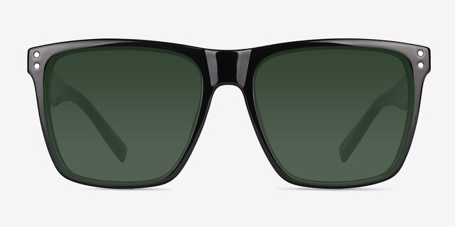 Leisure Solid Black PlasticSunglass Frames from EyeBuyDirect, Front View
