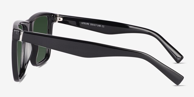 Leisure Solid Black PlasticSunglass Frames from EyeBuyDirect, Side View