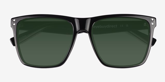 Leisure Solid Black PlasticSunglass Frames from EyeBuyDirect, Closed View
