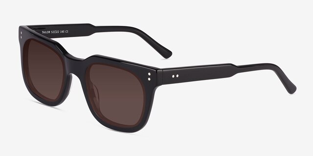 Tailor Black AcetateSunglass Frames from EyeBuyDirect, Angle View