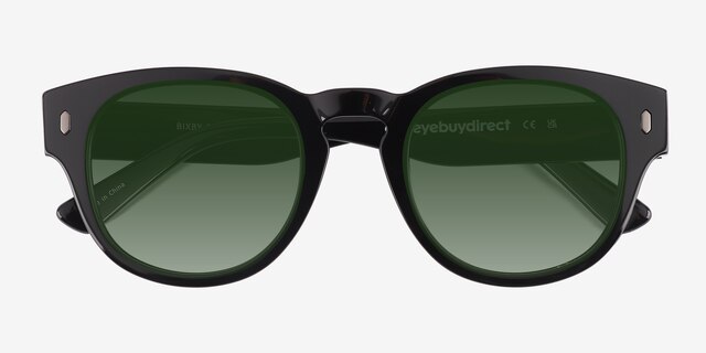 Bixby Black AcetateSunglass Frames from EyeBuyDirect, Closed View