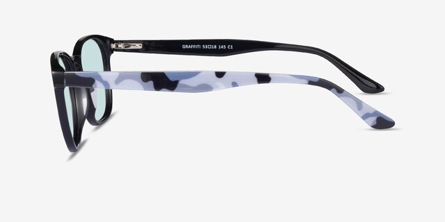 Graffiti Black Gray Camouflage AcetateSunglass Frames from EyeBuyDirect, Side View