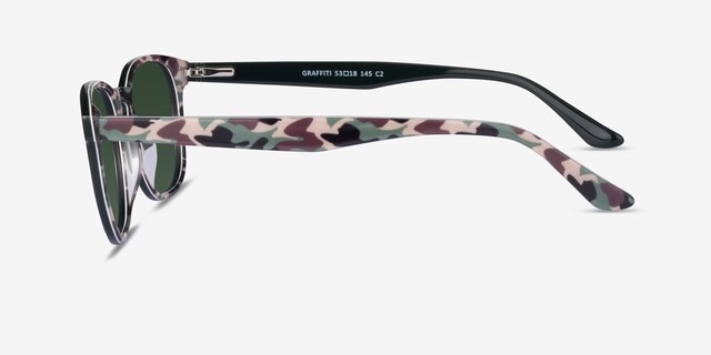 Graffiti Solid Dark Green AcetateSunglass Frames from EyeBuyDirect, Side View