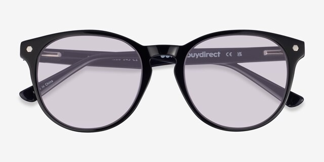 Stucco Black Purple Check AcetateSunglass Frames from EyeBuyDirect, Closed View