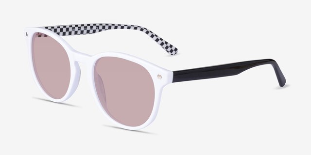 Stucco Solid White AcetateSunglass Frames from EyeBuyDirect, Angle View