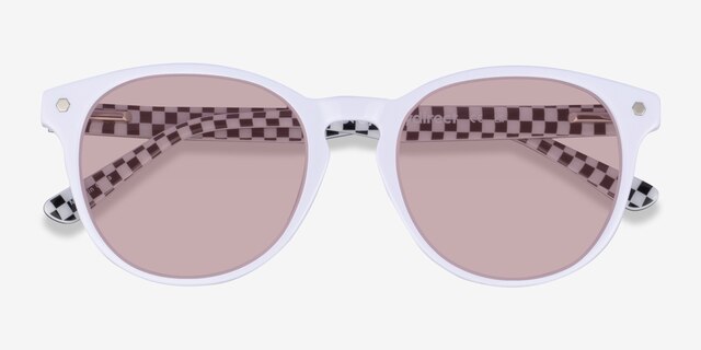 Stucco Solid White AcetateSunglass Frames from EyeBuyDirect, Closed View