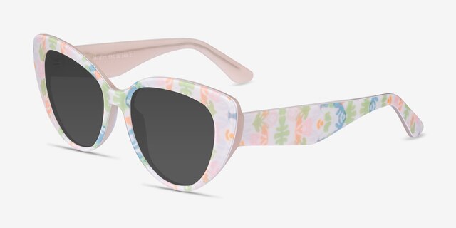 Gallery Floral Milky Nude AcetateSunglass Frames from EyeBuyDirect, Angle View