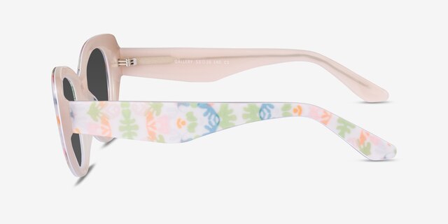 Gallery Floral Milky Nude AcetateSunglass Frames from EyeBuyDirect, Side View