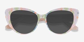 Gallery Floral Milky Nude Acétate Soleil de Lunette de vue d'EyeBuyDirect, Vue Rapprochée