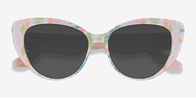 Gallery Floral Milky Nude AcetateSunglass Frames from EyeBuyDirect, Closed View