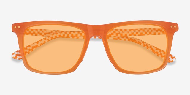 Dance Milky Orange AcetateSunglass Frames from EyeBuyDirect, Closed View