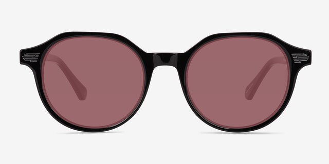 Beaux Black AcetateSunglass Frames from EyeBuyDirect, Front View