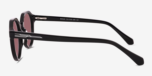 Beaux Black AcetateSunglass Frames from EyeBuyDirect, Side View