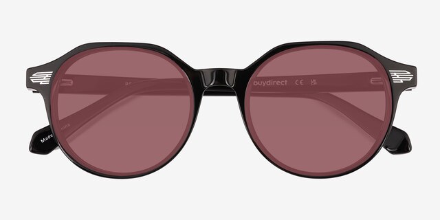 Beaux Black AcetateSunglass Frames from EyeBuyDirect, Closed View