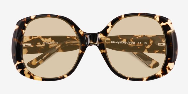 Bernadette Dark Spotty Tortoise AcetateSunglass Frames from EyeBuyDirect, Closed View