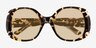 Bernadette Dark Spotty Tortoise AcetateSunglass Frames from EyeBuyDirect, Closed View
