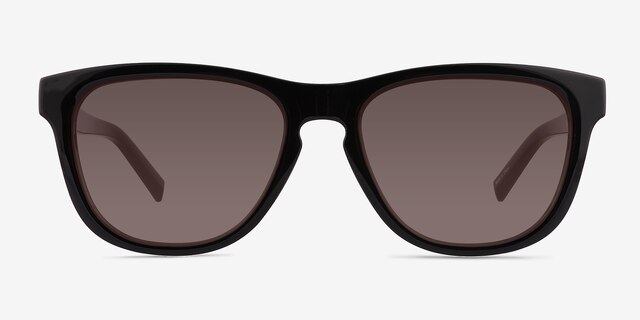 Frasier Shiny Black Eco-friendlySunglass Frames from EyeBuyDirect, Front View