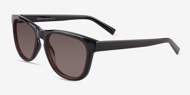 Frasier Shiny Black Eco-friendlySunglass Frames from EyeBuyDirect, Angle View
