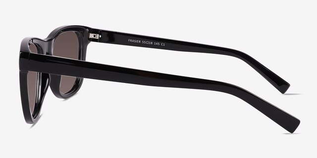 Frasier Shiny Black Eco-friendlySunglass Frames from EyeBuyDirect, Side View