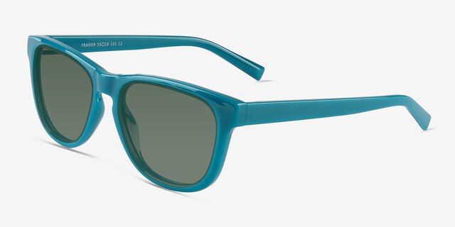 Frasier Shiny Solid Green Eco-friendlySunglass Frames from EyeBuyDirect, Angle View