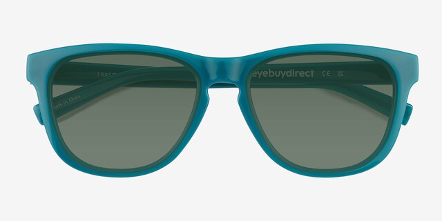 Frasier Shiny Solid Green Eco-friendlySunglass Frames from EyeBuyDirect, Closed View