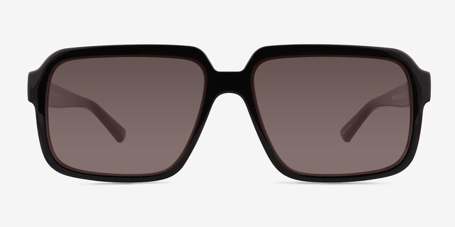 Kauri Shiny Black Eco-friendlySunglass Frames from EyeBuyDirect, Front View
