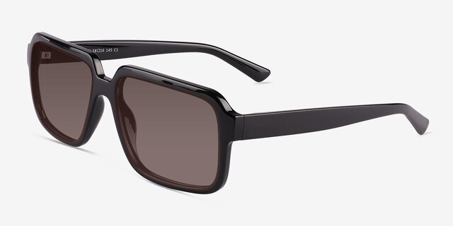Kauri Shiny Black Eco-friendlySunglass Frames from EyeBuyDirect, Angle View