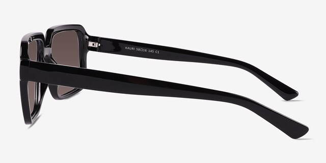 Kauri Shiny Black Eco-friendlySunglass Frames from EyeBuyDirect, Side View