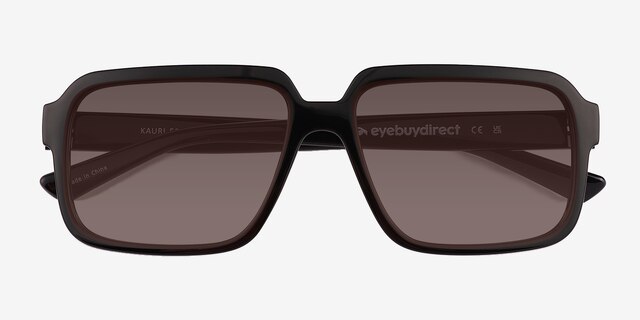 Kauri Shiny Black Eco-friendlySunglass Frames from EyeBuyDirect, Closed View