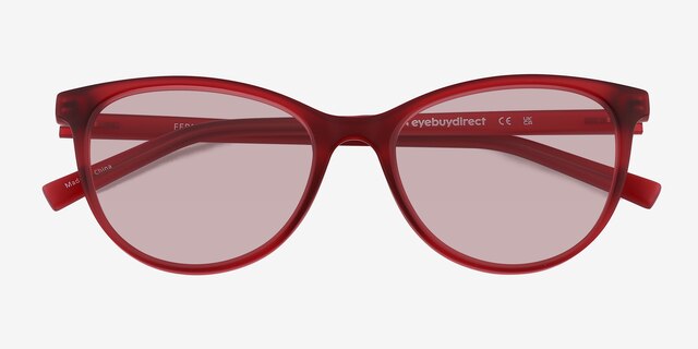 Fern Matte Raspberry Eco-friendlySunglass Frames from EyeBuyDirect, Closed View