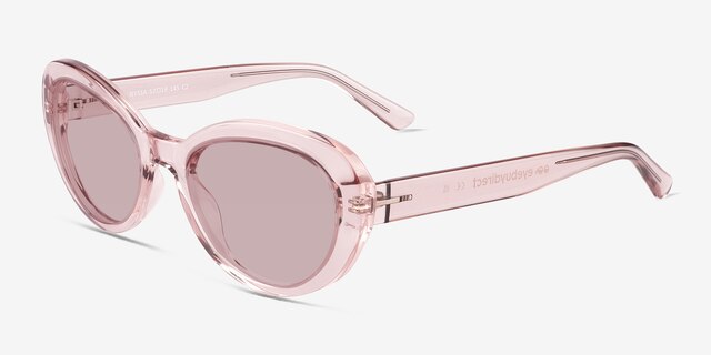 Nyssa Crystal Nude Eco-friendlySunglass Frames from EyeBuyDirect, Angle View