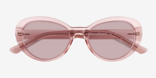 Nyssa Crystal Nude Eco-friendlySunglass Frames from EyeBuyDirect, Closed View