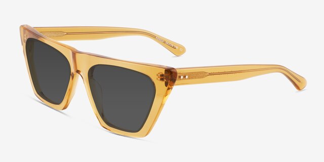 Ponga Translucent Light Brown AcetateSunglass Frames from EyeBuyDirect, Angle View