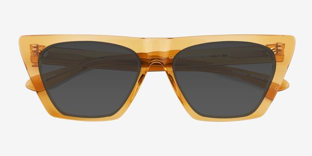 Ponga Translucent Light Brown AcetateSunglass Frames from EyeBuyDirect, Closed View