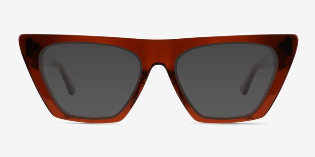 Ponga Translucent Dark Brown AcetateSunglass Frames from EyeBuyDirect, Front View