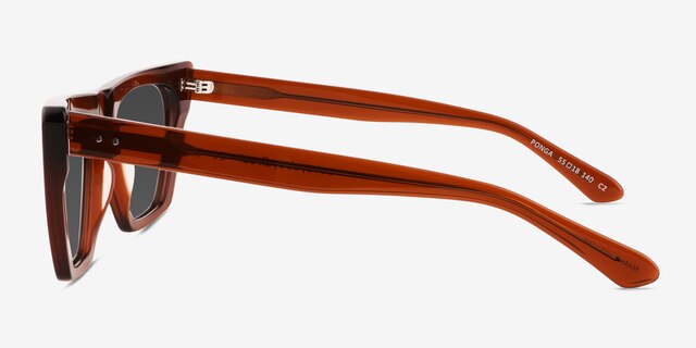 Ponga Translucent Dark Brown AcetateSunglass Frames from EyeBuyDirect, Side View