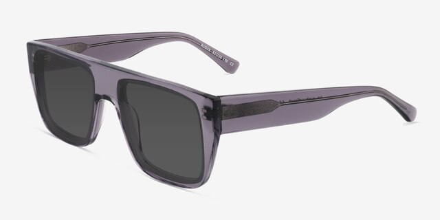 Audax Shiny Silver Gray AcetateSunglass Frames from EyeBuyDirect, Angle View