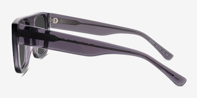Audax Shiny Silver Gray AcetateSunglass Frames from EyeBuyDirect, Side View