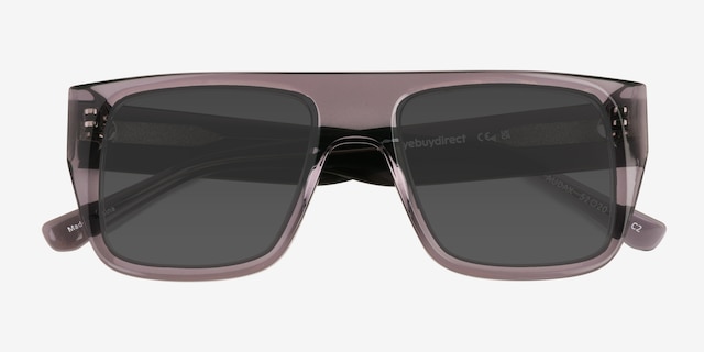 Audax Shiny Silver Gray AcetateSunglass Frames from EyeBuyDirect, Closed View