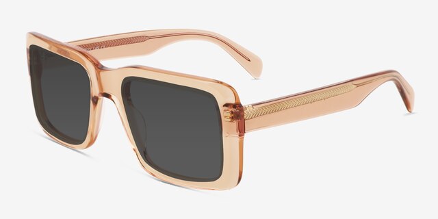 Vinca Crystal Brown AcetateSunglass Frames from EyeBuyDirect, Angle View