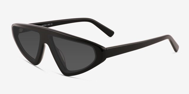 Eutopia Black AcetateSunglass Frames from EyeBuyDirect, Angle View