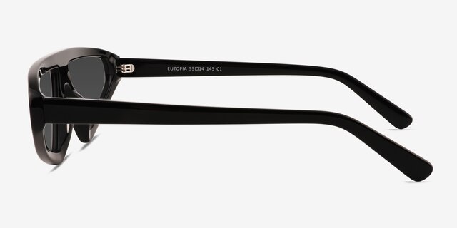 Eutopia Black AcetateSunglass Frames from EyeBuyDirect, Side View